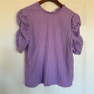 2 for $20 sale: Versona pullover lavender purple textured Blouse 1/2 sleeves. S